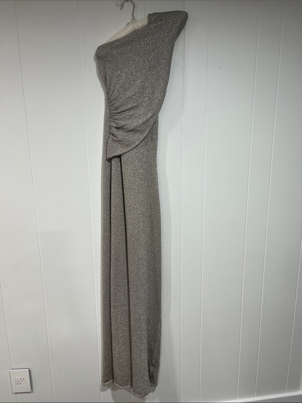 Meshki Silver Metallic Knit Top - Shimmering Lurex Detail S - Picture 2 of 11